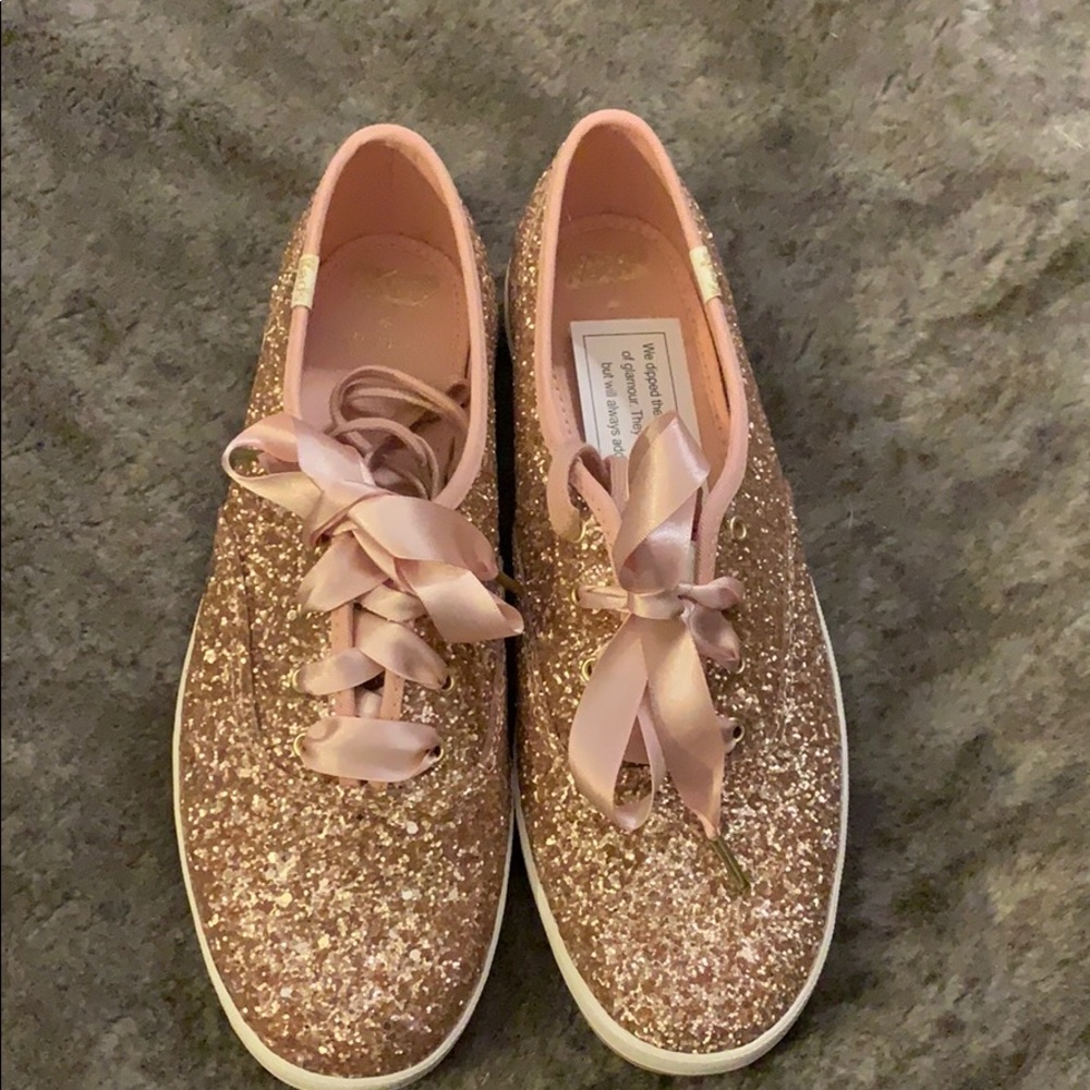 Kate spade sparkly rose gold keds